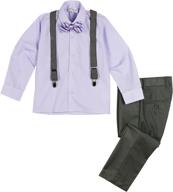 👔 spring notion 4 piece patterned dress boys' clothing sets: stylish and versatile attire for your little gentleman logo