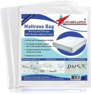 🛏️ 2-pack waterproof mattress protectors by starplastix - heavy duty 5mil thick queen size covers - tear resistant moving bags with adhesive strips for mattresses, couches & furniture logo