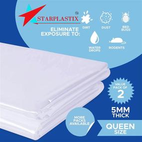 img 3 attached to 🛏️ 2-Pack Waterproof Mattress Protectors by Starplastix - Heavy Duty 5mil Thick Queen Size Covers - Tear Resistant Moving Bags with Adhesive Strips for Mattresses, Couches & Furniture