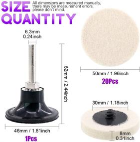 img 3 attached to 🧼 Swpeet 20Pcs Compressed Wool Fabric QC Disc Polishing Buffing Pads with 2" Disc Pad Holder - Ideal for Polishing and Buffing Projects