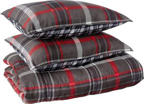 img 4 attached to Shop the Eddie Bauer Home Willow Collection Bedding Set 🛏️ - Soft and Cozy, Reversible Plaid Comforter in Dark Grey - Queen/Full