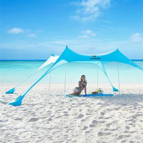 img 4 attached to Vamqor Beach Canopy: Portable Shade Tent for Outdoor Fun - UPF 50+ UV Protection