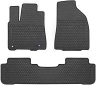 🚗 highlander car floor mats 2014-2019: heavy duty full black rubber, all weather protection by san auto logo