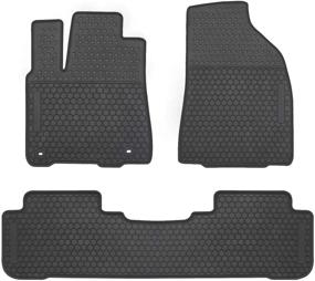 img 4 attached to 🚗 Highlander Car Floor Mats 2014-2019: Heavy Duty Full Black Rubber, All Weather Protection by SAN AUTO