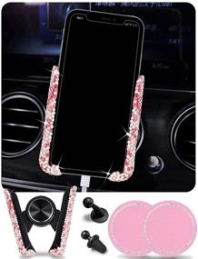 img 4 attached to Holder Rhinestone Universal Accessories Coaster Portable Audio & Video