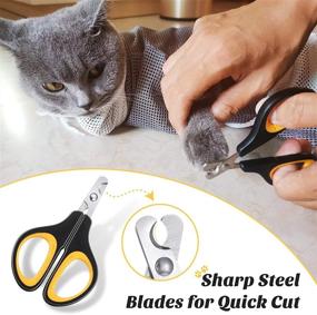 img 1 attached to 🐱 Ultimate Cat Bathing and Grooming Kit: 4-Piece Set with Bag, Gloves, Nail Clippers - Perfect Tools for Bathing, Nail Trimming, and Cleaning your Cat or Dog