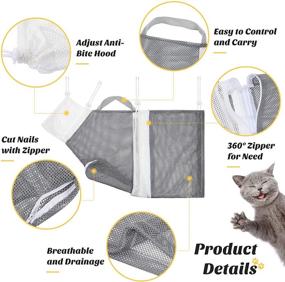 img 2 attached to 🐱 Ultimate Cat Bathing and Grooming Kit: 4-Piece Set with Bag, Gloves, Nail Clippers - Perfect Tools for Bathing, Nail Trimming, and Cleaning your Cat or Dog