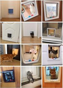img 4 attached to RIKOUNAN 4 Way Locking Cat Door - Quiet Pet Doors for Cats - Large Interior/Exterior Cat Flap Door - Easy Installation Premium Door for Cats & Small Dogs