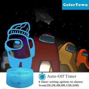 img 2 attached to 🔴 Among Us Colortown Lamp, Light & Toys for Boys – 3D Night Light (2 Patterns) with Remote, 7 Colors Changing. Ideal Gaming Room Decor Gift for Boys, Men, and Girls. Red, 3 Inches