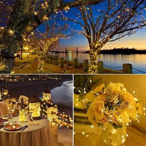 img 1 attached to 🌟 Solar String Lights: 200LED Copper Wire Fairy Lights for Outdoor/Indoor Decoration, 8 Modes, Waterproof - Ideal for Christmas Party, Wedding, Patio, Garden, Bedroom - Warm White