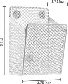 img 1 attached to Set of 3 MyGift White Wire Mesh Magnetic Storage Baskets for Office Supplies - Efficient Organizers