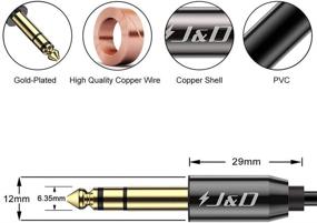 img 2 attached to 🔌 J&D 1/4-дюймовый TRS-кабель - медь с позолоченным корпусом серии Audiowave, аудиокабель мужской-мужской 1/4 дюйма TRS, стереоаудиокабель 1/4 дюйма TRS, 6 футов