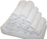 🏋️ atlas economy hand towels - 16x27 inch, bulk pack of 12, solid white, 100% cotton - ideal for salons, gyms, spas, massages, motels, restaurants, cleaning, auto & home use - eco-friendly logo