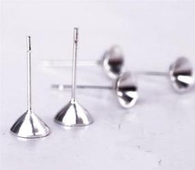 img 1 attached to 100 Stainless Steel Earrings Pin Cup Stud Findings DIY with Metal Back Post Pad Blank - YOYOSTORE (5mm, Silvertone)