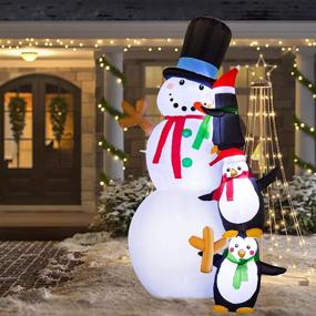 img 4 attached to 🎄 Light up your yard this holiday with the Hoojo 8 FT Christmas Blowups Decoration – Featuring an Outdoor Lighted Inflatable Snowman and Penguin with Built-in LED for a Festive Lawn, Yard, and Garden