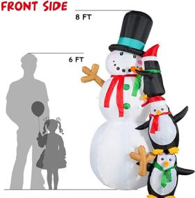 img 1 attached to 🎄 Light up your yard this holiday with the Hoojo 8 FT Christmas Blowups Decoration – Featuring an Outdoor Lighted Inflatable Snowman and Penguin with Built-in LED for a Festive Lawn, Yard, and Garden