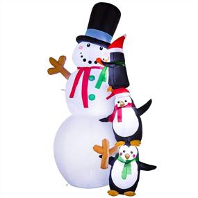 img 2 attached to 🎄 Light up your yard this holiday with the Hoojo 8 FT Christmas Blowups Decoration – Featuring an Outdoor Lighted Inflatable Snowman and Penguin with Built-in LED for a Festive Lawn, Yard, and Garden