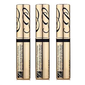 img 2 attached to 🎀 Estee Lauder Sumptuous Extreme Lash Multiplying Volume Mascara - Pack of 3 | Limited Edition | Travel Size - 0.1 oz / 2.8 ml | #01 Extreme Black