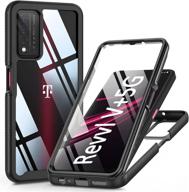 📱 rugged full body case for t-mobile revvl v plus 5g with built-in screen protector, protective phone cover 6.82 inch 2021 (black) logo