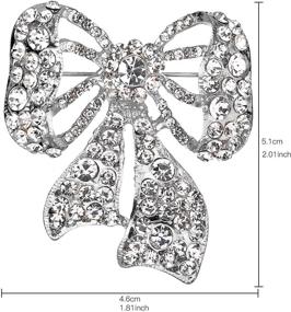 img 1 attached to Sparkle in Style with Jones New York Silver Ribbon Crystal Rhinestone Brooches and Pins