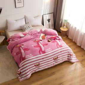 img 3 attached to 🎁 HOLY HOME My Friend, Pink Panther, Kids Birthday Gift Flannel Blanket, 80"x90