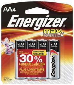 img 2 attached to 🔋 Energizer Max AA Batteries - Pack of 4, 0.5&#34; H x 3.25&#34; W