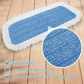 img 3 attached to 🧼 MEXERRIS 5 Pack of Blue Microfiber Spray Mop Pads - Replacement Heads, Washable, Reusable Refills for Wet and Dry Floor Cleaning, Compatible with Bona Care System, Ideal for Kitchen, Home, and Commercial Use