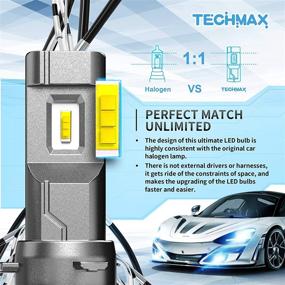 img 1 attached to 🔆 TECHMAX H11 LED Bulb: High-Performance 10000LM Windless Direct Insertion, 50W 6500K Xenon White H8 H9 Replacement (Set of 2)