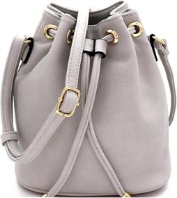 img 4 attached to 👜 Women's Shoulder Crossbody Handbag & Wallet Set - Casual Leather Drawstring Design