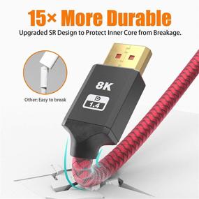 img 1 attached to 🔌 BIFALE 8k DisplayPort 1.4 Cable 10ft - Supports 8K@60Hz, 4K@144Hz, and 1080P@240Hz – High-Speed, Nylon Braided, HDCP 2.2, HDR, DSC 1.2 – Ideal for Laptop, PC, TV, Gaming Monitor