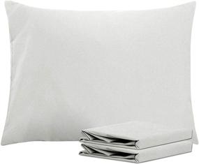 img 4 attached to NTBAY Standard Pillowcases for Kids Set of 2 - Soft & Cozy Brushed Microfiber, Wrinkle & Stain Resistant, Envelope Closure - Light Grey, 20 x 26 Inches