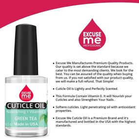 img 3 attached to 🌿 Excuse Me Professional Cuticle Oil (Green Tea) - Nourishing 0.5 oz for Cracked Nails and Rigid Cuticles