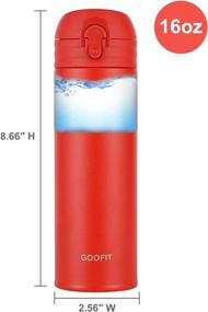 img 3 attached to 🔴 GOOFIT Double Wall Vacuum Insulated Stainless Steel Travel Mug Red - 16 Ounce Thermos Beverage Bottle