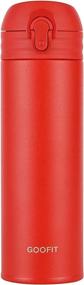 img 4 attached to 🔴 GOOFIT Double Wall Vacuum Insulated Stainless Steel Travel Mug Red - 16 Ounce Thermos Beverage Bottle