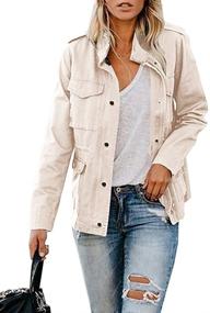 img 4 attached to 👚 Women's Lightweight Military Button Utility Outwear in Coats, Jackets & Vests