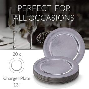 img 2 attached to 💫 Stylish Disposable Silver Round Charger Plates for Elegant Dining