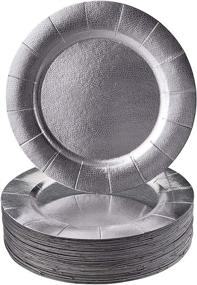 img 4 attached to 💫 Stylish Disposable Silver Round Charger Plates for Elegant Dining