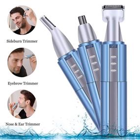 img 2 attached to 🧔 JSTLKT 3-in-1 Waterproof Nose Trimmer for Men - Facial, Eyebrow, Ear and Beard Grooming - Rechargeable Electric Nose Hair Trimmer