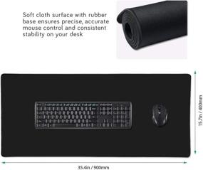 img 3 attached to 🖱️ Cmhoo XXL Professional Large Mouse Pad for Computer Games - 35.4x15.7x0.12IN, Black (90x40)