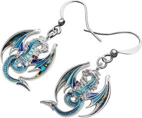 img 2 attached to Dinosaur Fantasy Dragon Enamel Alloy Earrings: Unique 🦕 Animal Jewelry for Women and Kids - Drop Dangle Style
