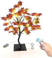 🌳 enhance your home decor with the tabletop warm maple tree light - remote included, timer function - 24 led, usb connecting end table night lamp - perfect aesthetic tree light for home, party, christmas decoration! логотип