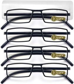 img 4 attached to 👓 LUFF 4 Pcs Flexible Temple Reading Glasses: Anti-Blue Light, Ultra-Light & Unisex