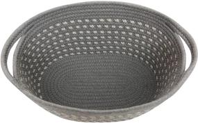 img 3 attached to Organize and Declutter with YUKIMOCOO Small Grey Cotton Rope Dog Toy Basket