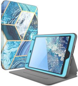 img 4 attached to 📱 i-Blason Cosmo Case for iPad Mini 5 2019 / iPad Mini 4, [Built-in Screen Protector] Foldable Full-Body Protective Case with Automatic Sleep/Wake, Blue, 7.9 inches
