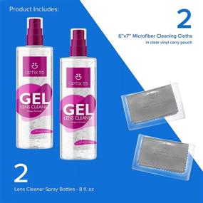 img 3 attached to 🔷 Gel Lens Cleaner Kit - Alcohol & Ammonia Free - 16oz (2 x 8oz) Eye Glasses Cleaner Gel Spray + 2 Microfiber Cleaning Cloths - Safe for AR Coated & All Lenses, Screens, Electronics (Blue)