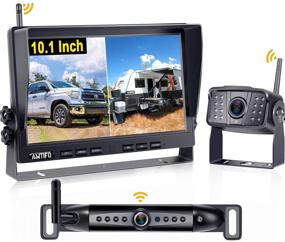 img 4 attached to 📷 AMTIFO A10 Wireless Backup Camera System - 10.1'' Monitor with 2 High-Definition 1080P Rear View Cameras for RVs, Trailers, and 5th Wheels - Expandable up to 4 RV Cameras with Recording Function