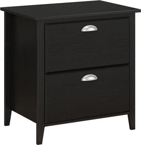 img 3 attached to Bush Furniture Kathy Ireland Home Connecticut Lateral File Cabinet in Black Suede Oak Finish