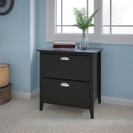 bush furniture kathy ireland home connecticut lateral file cabinet in black suede oak finish logo