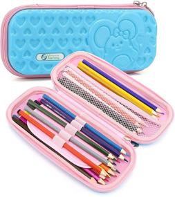 img 4 attached to Pretty Kids Pencil Case PC Hard Shell Pen Case(Loving Heart