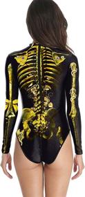 img 2 attached to Skeleton One Piece Swimsuits Swimwear B126 19503 Sports & Fitness